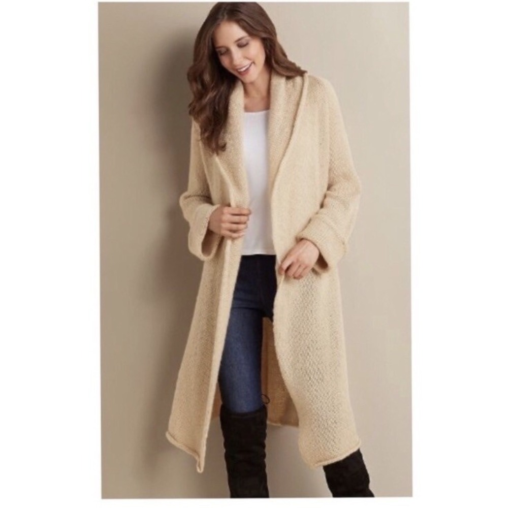 Soft Surroundings Telluride Chunky Mohair Wool Blend Duster Cardigan Size Large